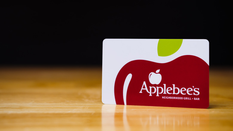 Applebee's gift card on a counter