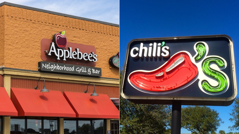 split image Applebee's and Chili's 