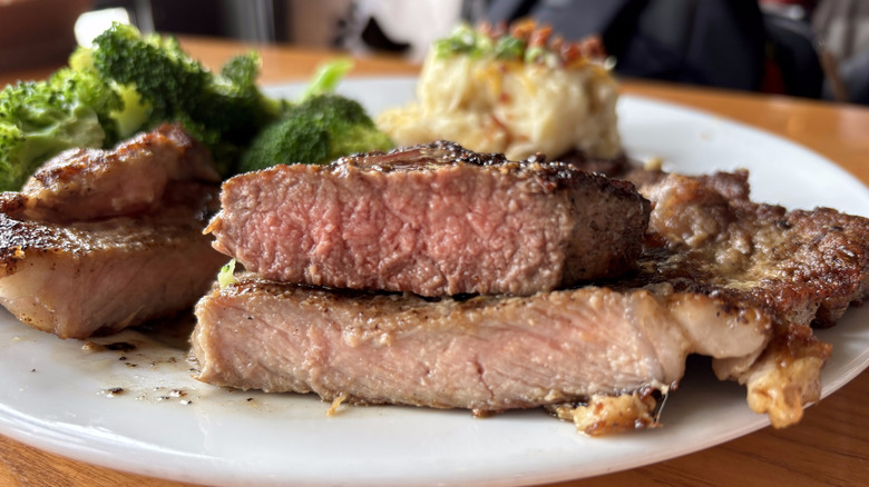 Cross section of two steaks