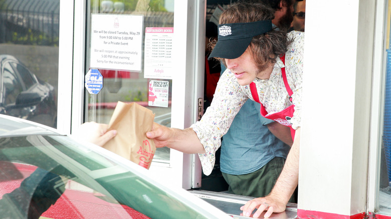 Arby's drive-thru window worker