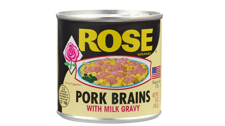 rose pork brains in can