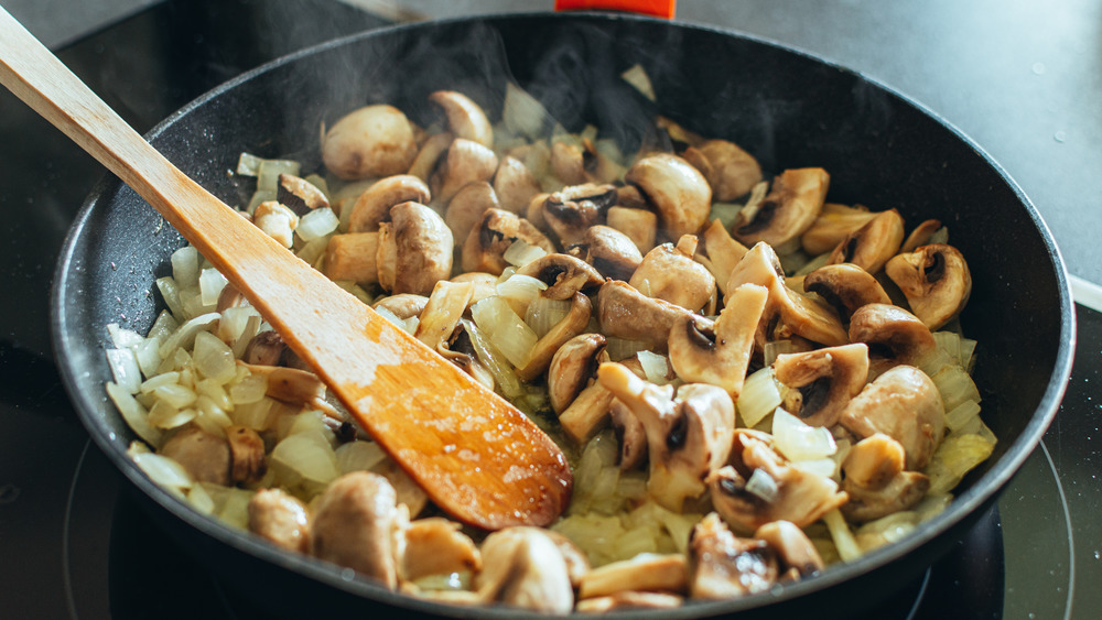 Sauteed mushrooms, onions, and garlic