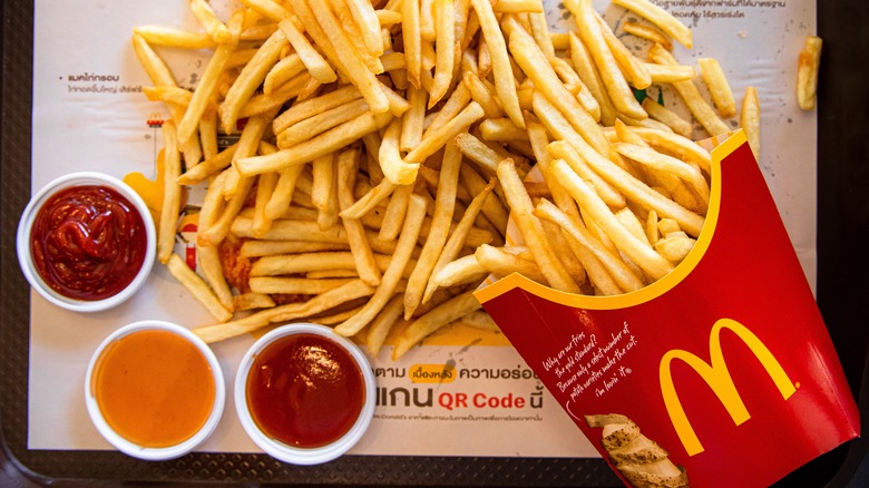 McDonald's fries on a tray