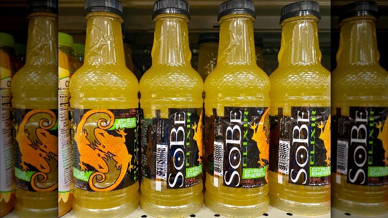 Bottles of citrus SoBe Elixir