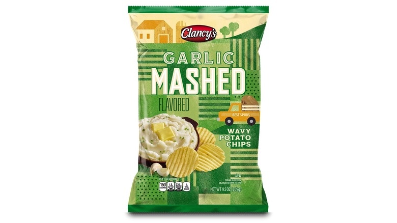 Bag of Clancy's Garlic Mashed Wavy Potato Chips