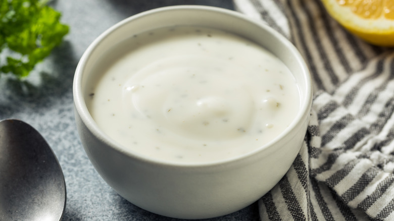 Ranch dressing in bowl