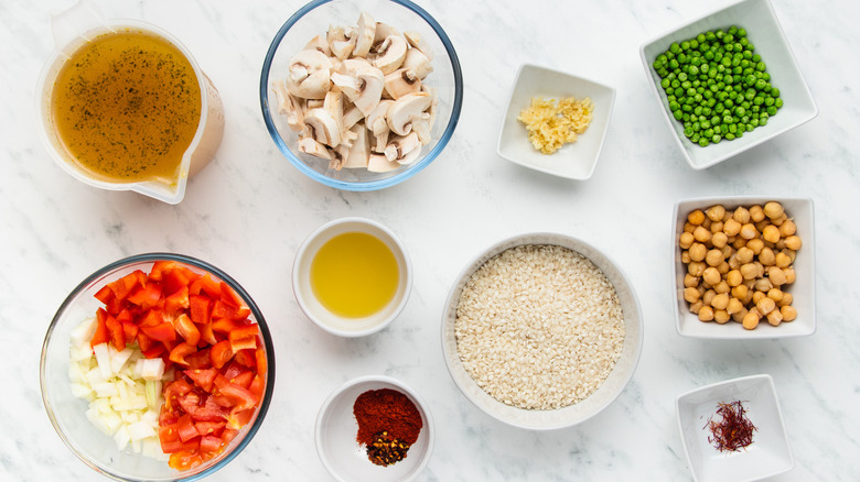 ingredients for vegan paella