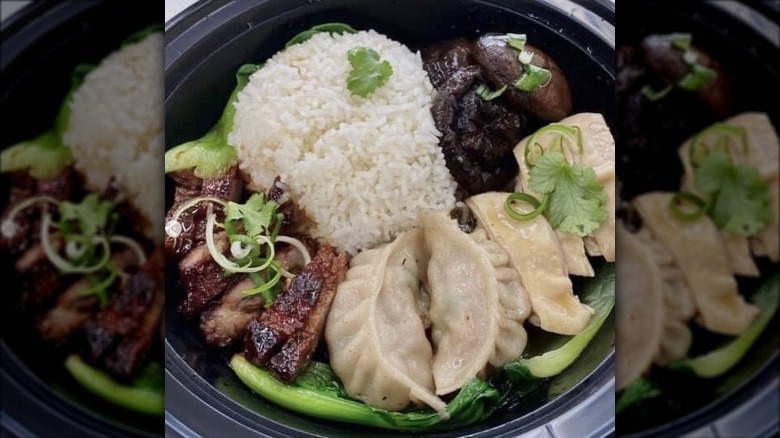 two plates of food from asian cookery in colorado springs