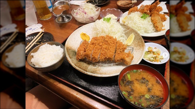 Dishes from Ginza Bairin Tonkatsu & Yoshoku Bistro in Honolulu