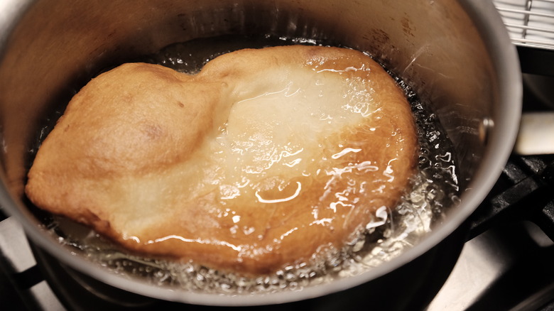 elephant ear frying in oil