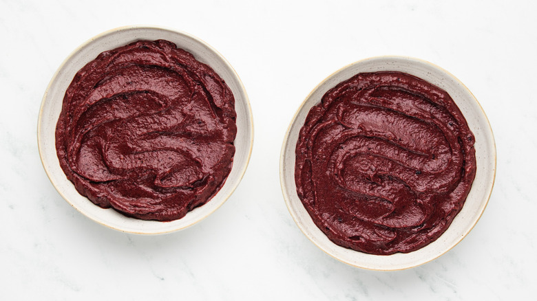 Two açaí smoothie bowls