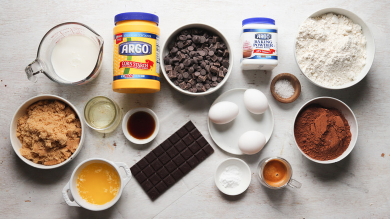 ingredients for chocolate muffins