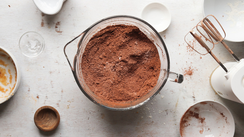 cocoa powder mixed with flour