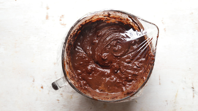 chocolate batter in bowl