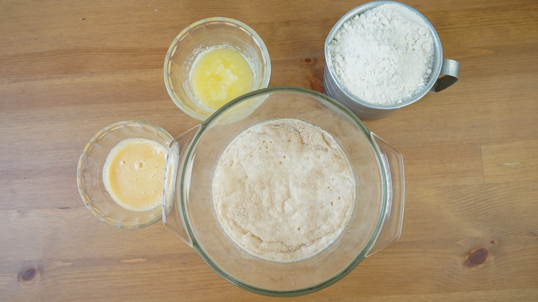 German bierocks butter egg in bowls