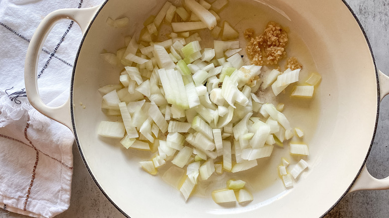 cooking onion and garlic