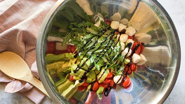 caprese salad in a bowl 