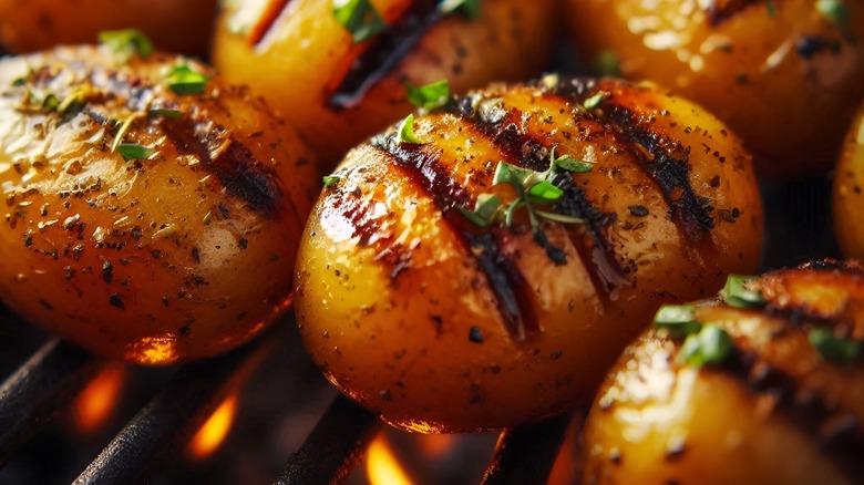 Potatoes on grill