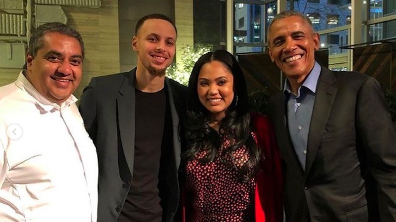Ayesha and Steph Curry with President Barack Obama