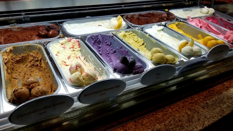 assortment of gelato