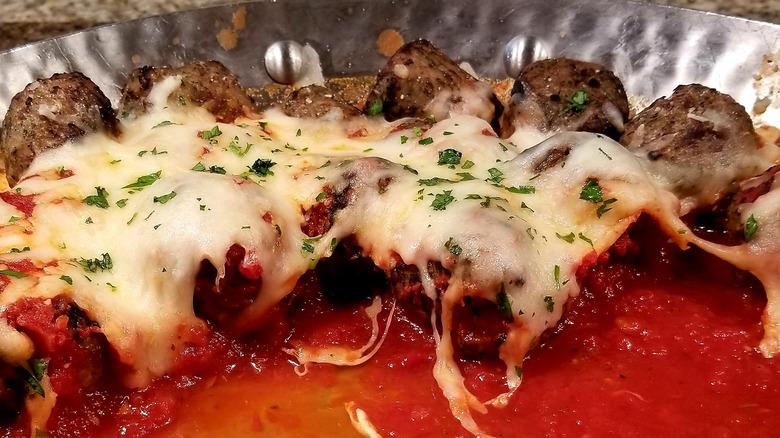 grandma's meatballs in pan