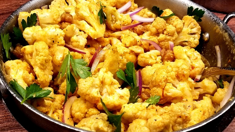 bowl of roasted cauliflower salad