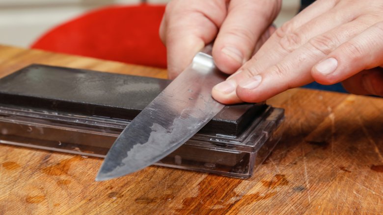 sharpening a knife