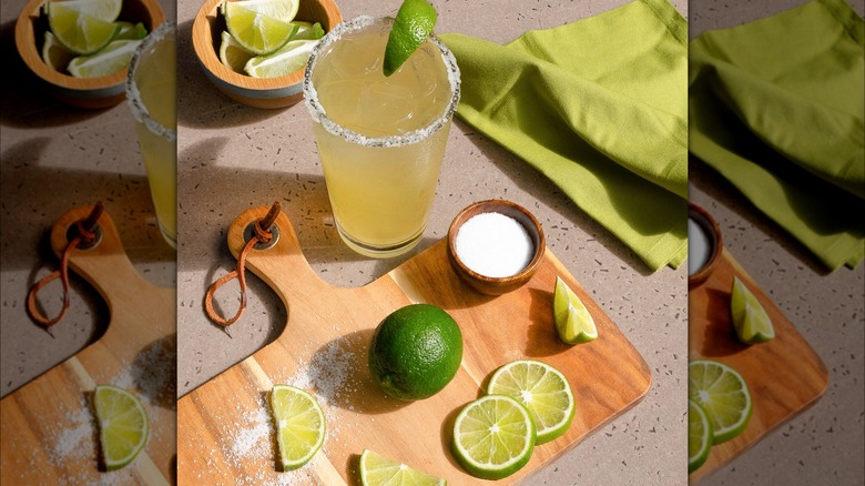 Margarita with salt and lime