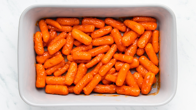 Buffalo carrots in baking dish