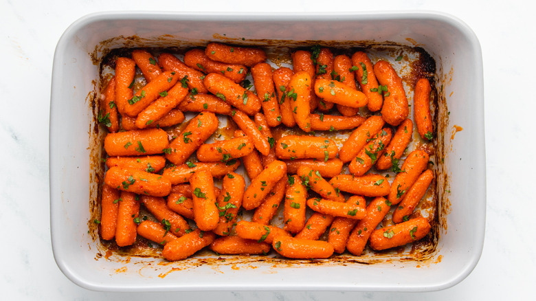 Buffalo carrots in baking dish