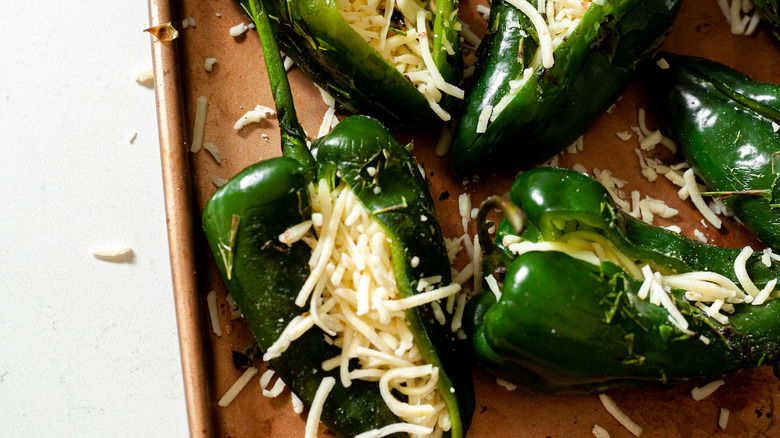 sliced peppers stuffed with cheese