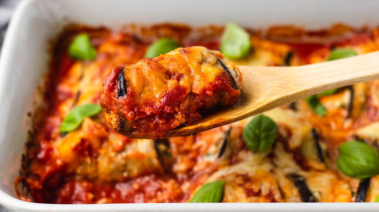 serving eggplant rollatini