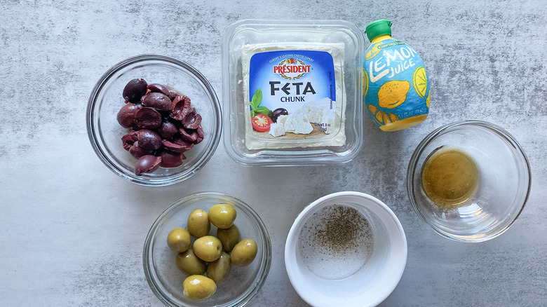 ingredients for baked feta dip