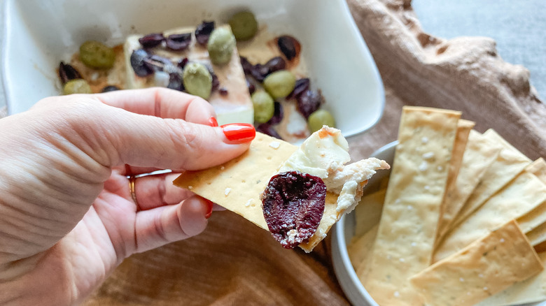 baked feta dip crackers