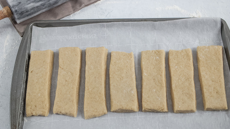 bars on baking tray