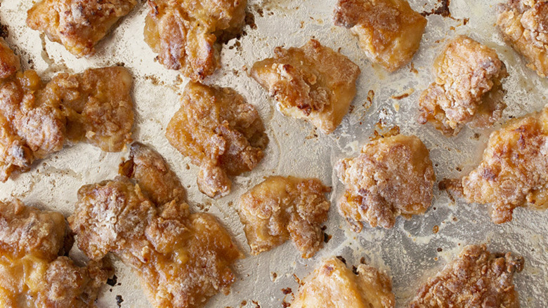 mochiko chicken on sheet pan