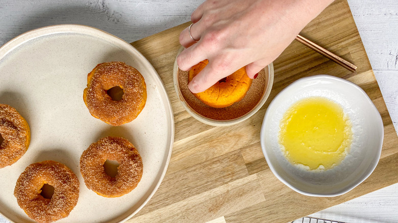 donuts on plate 