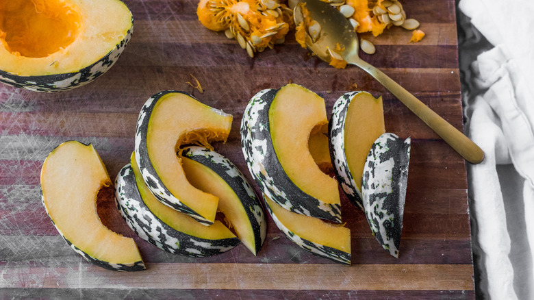 squash on cutting board 