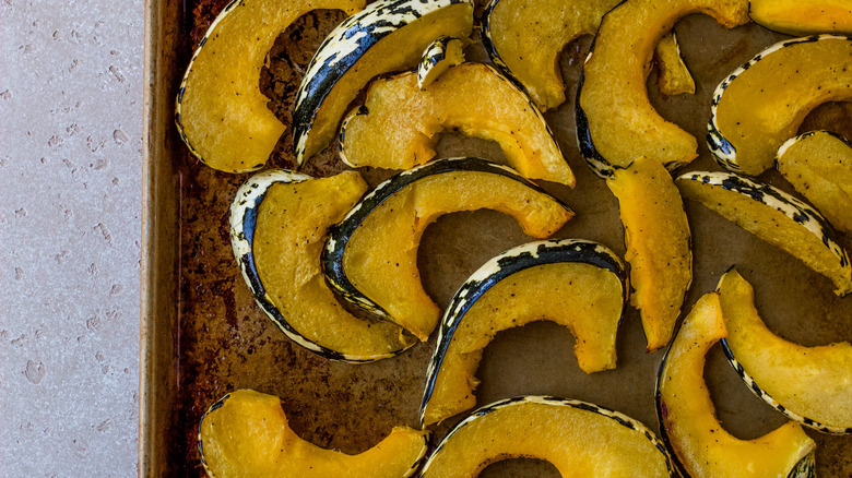 baked squash on sheet 