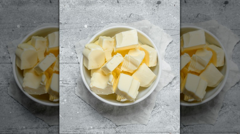 bowl of cubed butter