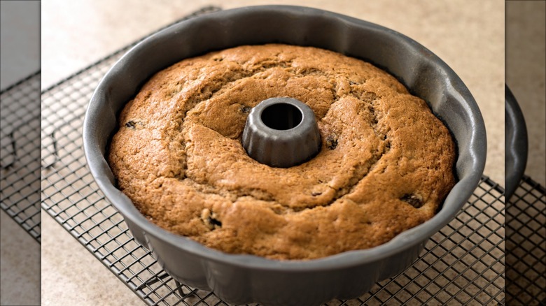 Pound cake in pan