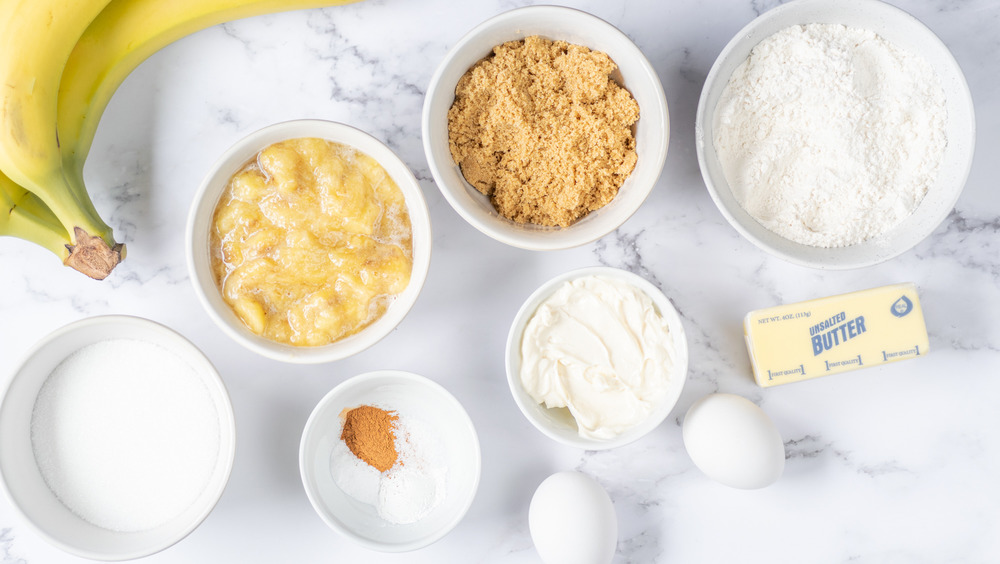 ingredients for banana muffins 