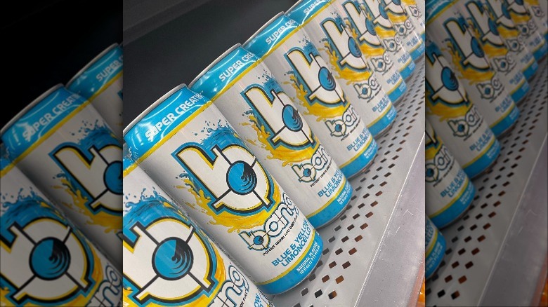 Bang Energy Blue and Yellow Limoncello on store shelf