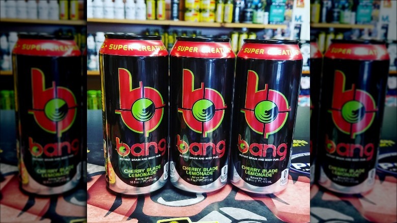 Cans of Bang Energy Cherry Blade Lemonade in store