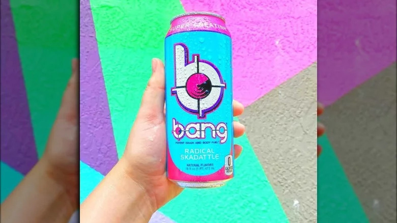 Someone holding can of Bang Energy Radical Skadattle