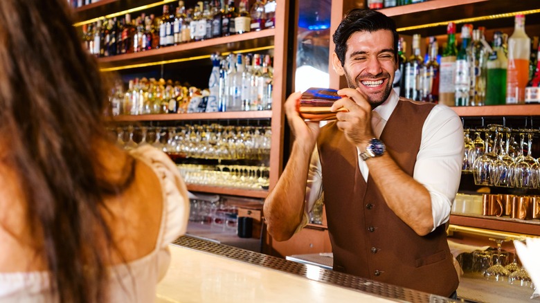 bartender shaking drink