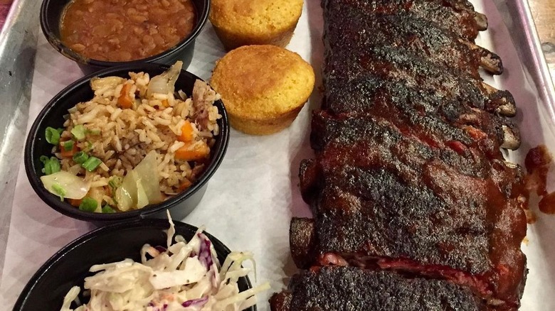 Dinosaur Bar-B-Que's St. Louis style ribs and sides