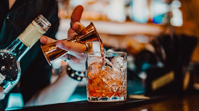 Negroni being poured