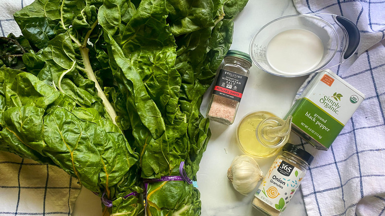 Basic Creamed Swiss Chard Recipe ingredients 