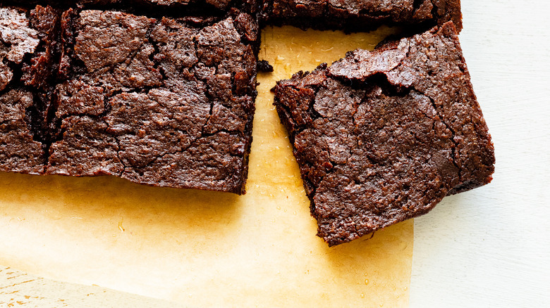 close-up of brownies